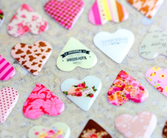 Patchwork Hearts Retro Sticker Sheet 3D Puffy Vintage Love Stickers Craft Heart