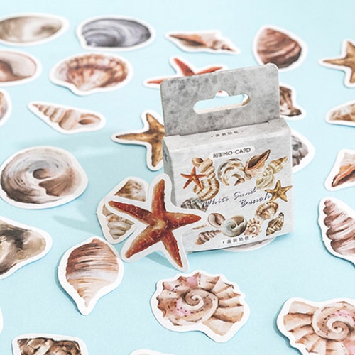 Seashell Stickers Beach Shell Ocean Sea Travel Scrapbook Journal Diary Planner Card Stationery Art Craft Decoration