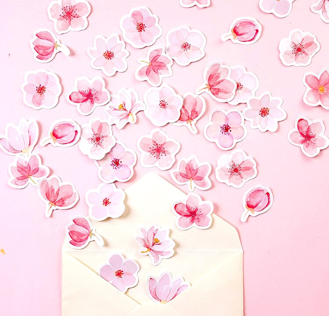 Sakura Flower Stickers Pink Petal Floral Japanese Tree Garden Etsy