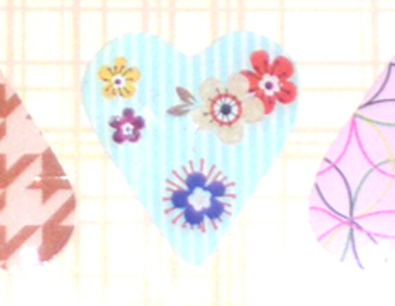 Patchwork Hearts Retro Sticker Sheet 3D Puffy Vintage Love Stickers Craft Heart