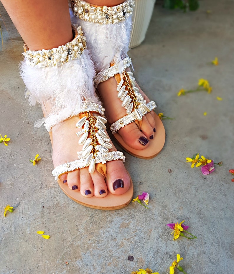 flat sandals for beach wedding