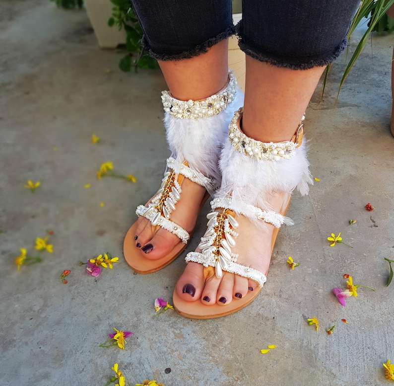 flat sandals for beach wedding