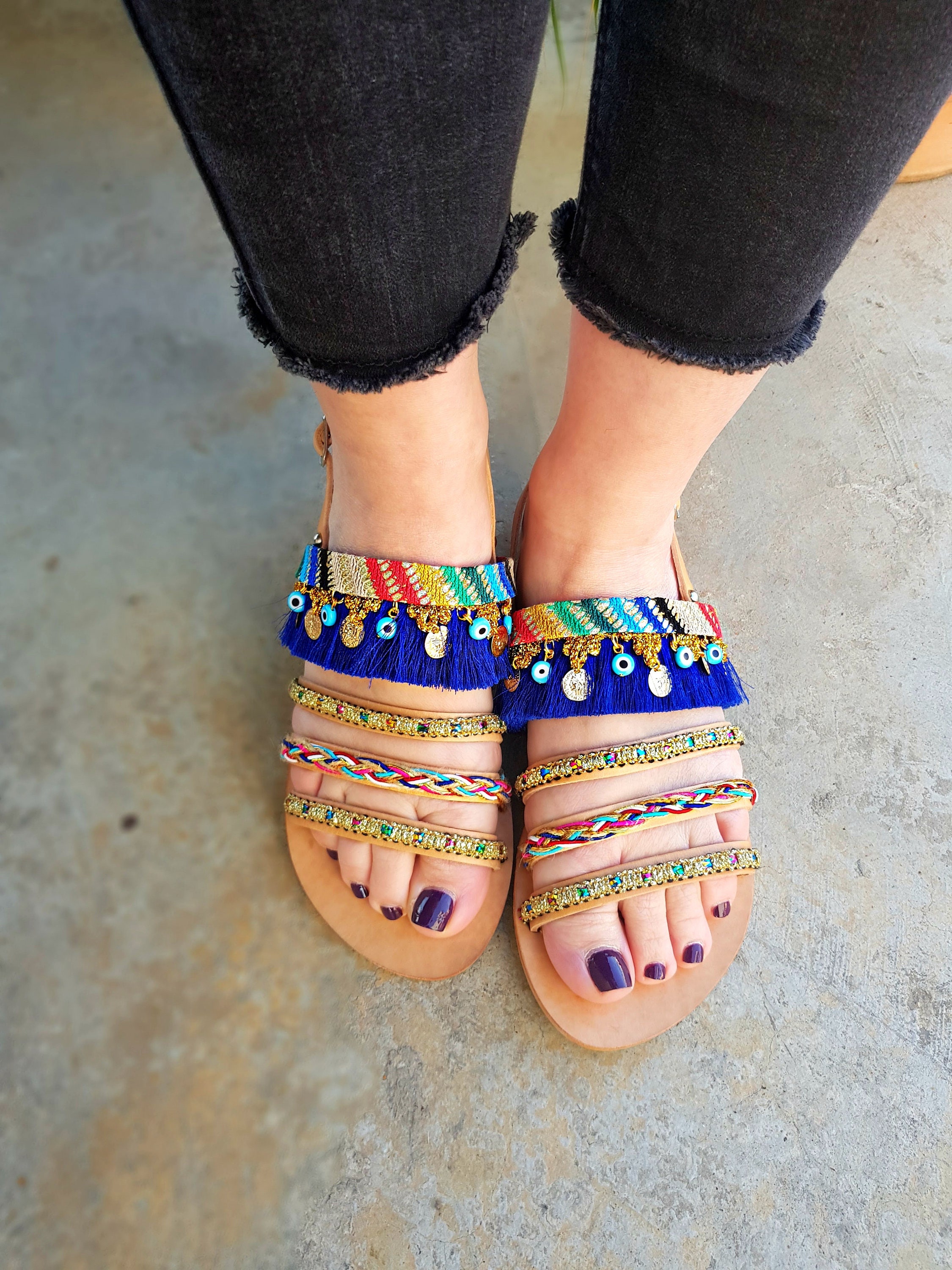 bohemian strappy sandals