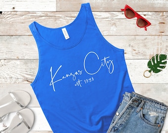 Kansas City EST 1838 / Kansas City Pride Shirt / Camiseta unisex sin mangas / Múltiples opciones de color / Hecho a pedido