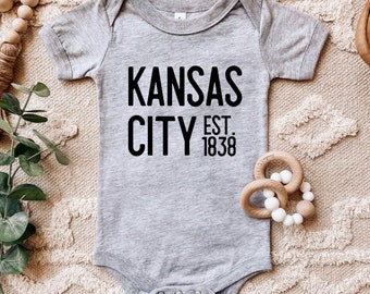 Kansas City EST 1838 | Baby One Piece | Multiple Color Options | Made To Order