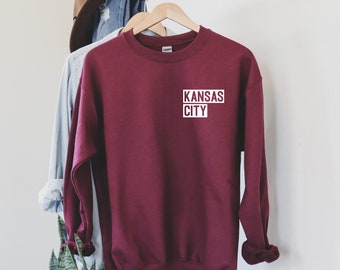 Kansas City Block Sweatshirt | Kansas City Sweatshirt | Unisex Sweatshirt | Multiple Color Options | Made To Order