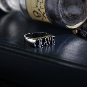 Sterling Silver 925. Word on Ring "CRAVE" original made and designed by Defy. / Special design.