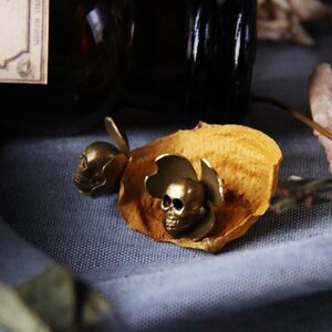 Skull Flower Stud Earrings  - The Uncommon Defy Project -  Original by Defy