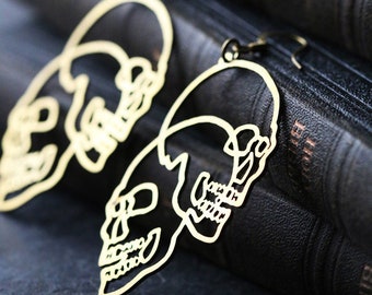 The Dark Graphic Skulls earrings / All handmade original design and made by Defy Jewelry V.2