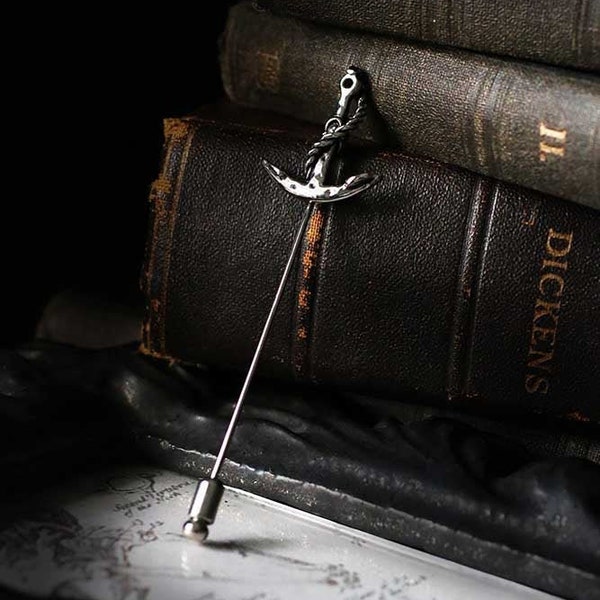 Anchor Lapel pin. Only at DEFY/ Gold and Silver color /Unique Ascot Stick Pin /Unisex Style/Handmade /special gifts/ groomsmen jewelry.