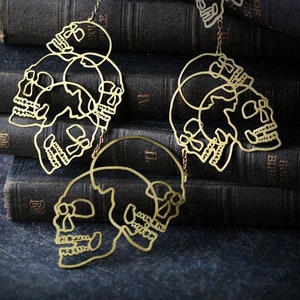 The Dark Graphic Skulls Necklace / All handmade original design and made by Defy Jewelry / Skulls  Necklace by Defy