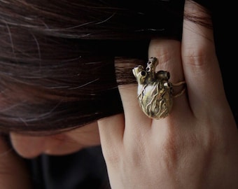 Anatomical Heart Ring original made and designed by Defy. / Unique jewelry / Dark style accessories