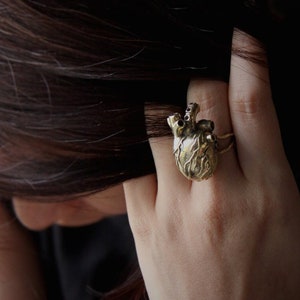 Anatomical Heart Ring original made and designed by Defy. / Unique jewelry / Dark style accessories