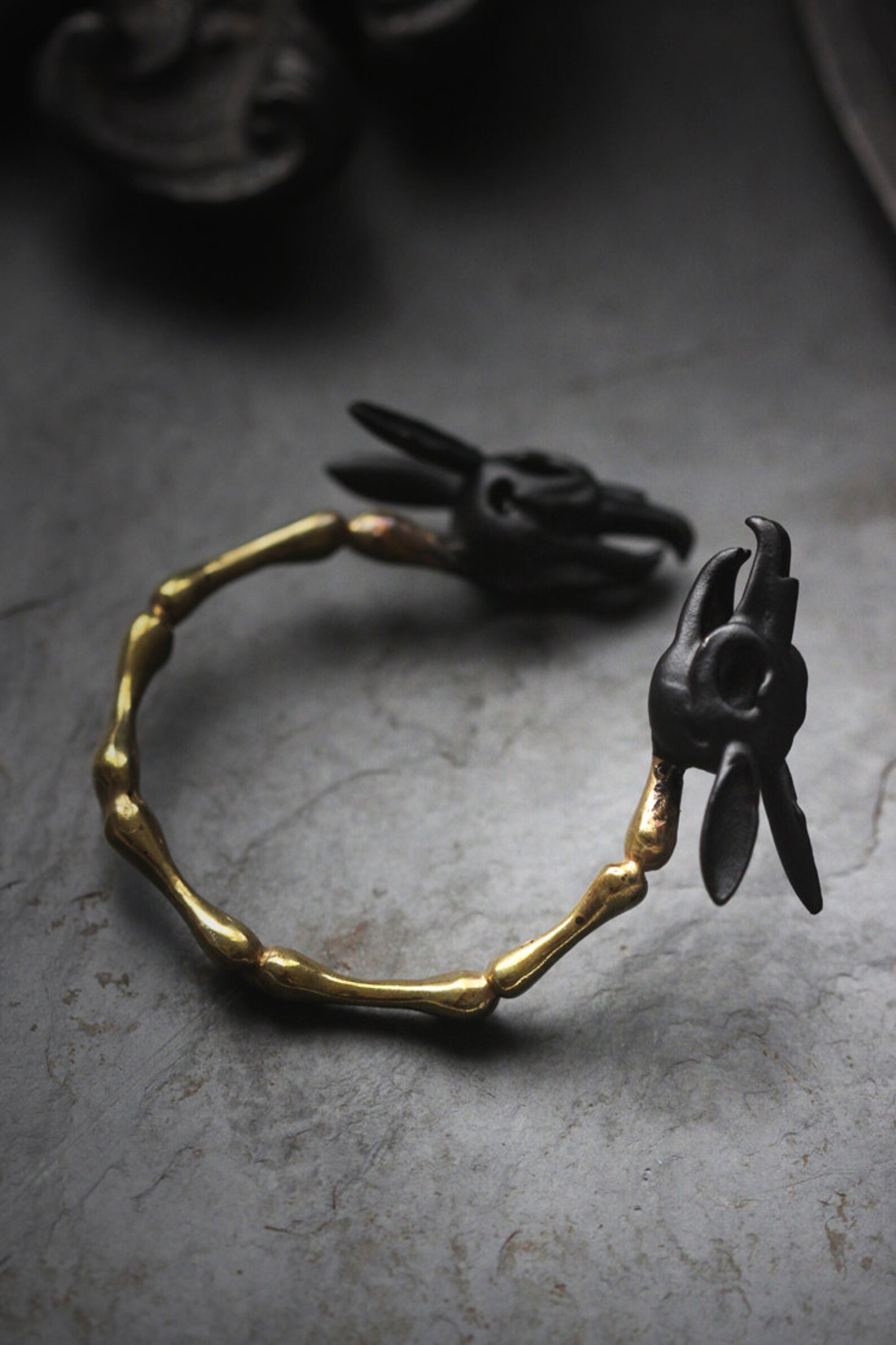 Black Rabbit Skulls Handcuff by Defy Charm Rabbit Skulls - Etsy