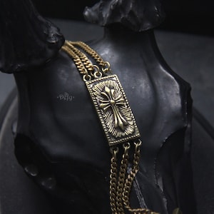 Big Cross Charm Bracelet by Defy - Jewelry Accessories Metal Works