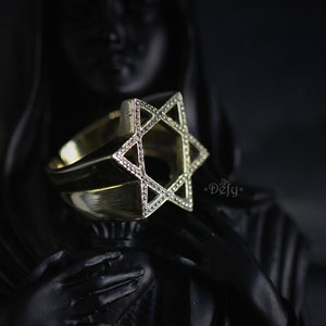 Hexagram Ring by Defy Six-pointed Geometric Star Rings Statement jewelry Accesories image 2