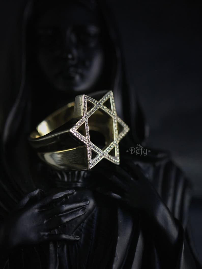 Hexagram Ring by Defy Six-pointed Geometric Star Rings Statement jewelry Accesories image 2
