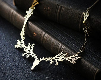 Deer skull with branch Necklace./ Brass,Gold and Silver color / Unisex jewelry / Only at DEFY JEWELRY / Handmade accessories / Unique style.