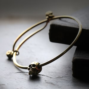 The Three Skulls Bangle - Original design and made by Defy - Handmade jewelry / Unique jewelry / Dark style accessories