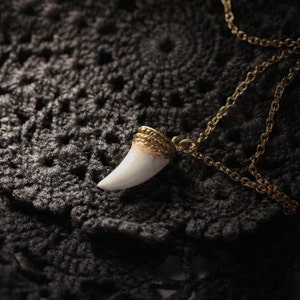 Fang Necklace by Defy/Hand-Painting Version/Charm Fang Necklace/Fang Pendant/Rock Charm Necklace