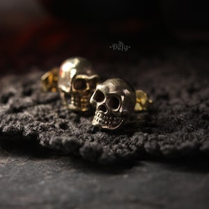 Human Skull Stud Earrings by Defy /  Unique jewelry / Dark style accessories /Special design