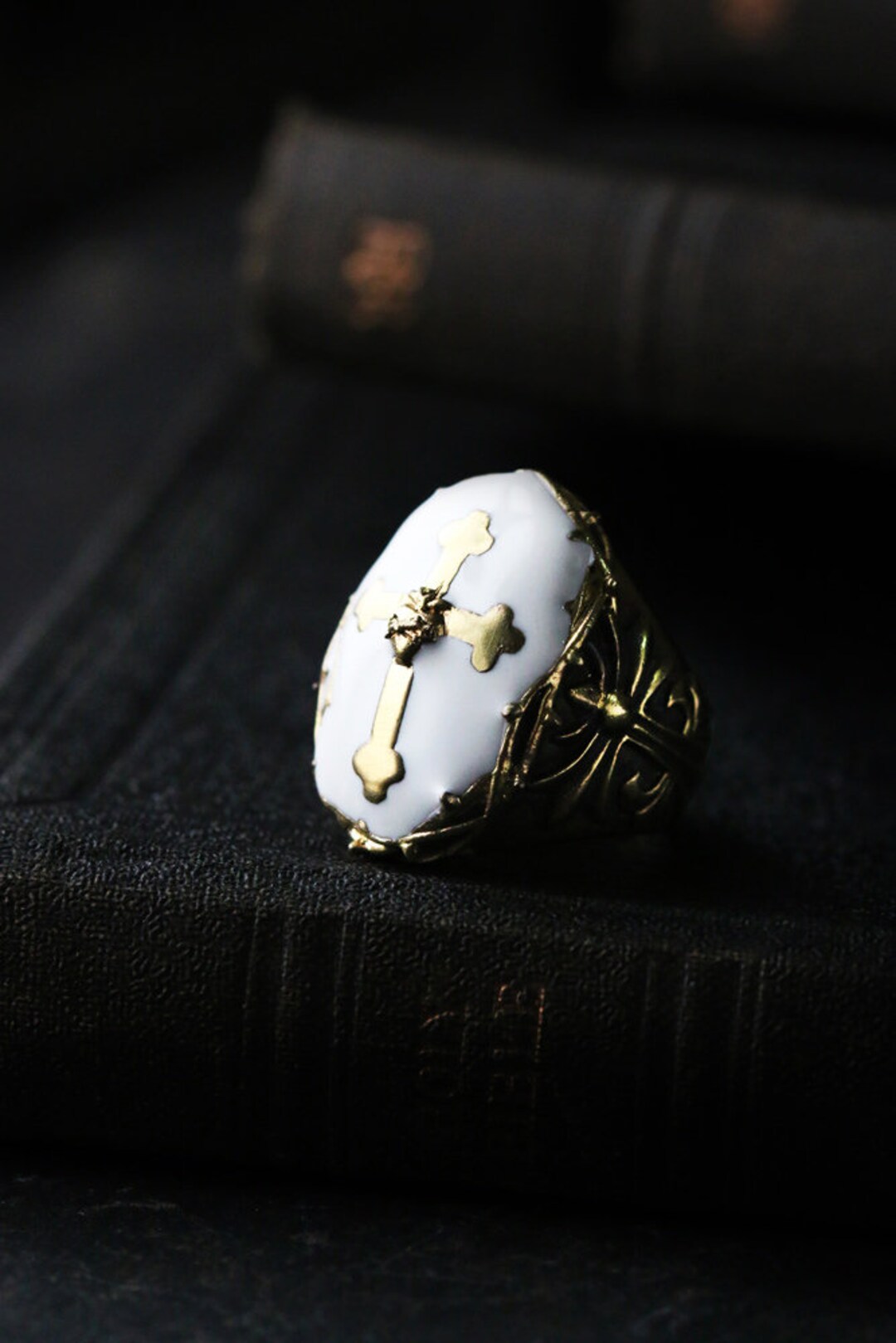 White Cross Fancy Ring