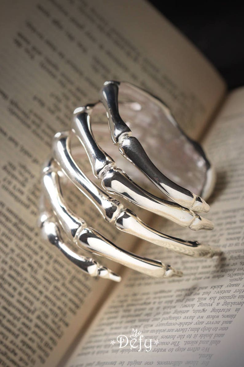 Hand Skeleton Cuff / Bracelet by Defy Cool Statement Unique Jewelry / Dark style accessories /Special design image 6