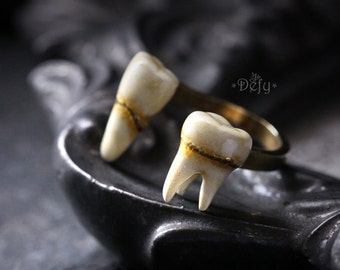 Teeth Ring - Handcraft Painted Version by Defy / Jewelry Statement Ring