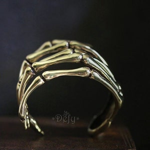 Hand Skeleton Cuff / Bracelet by Defy Cool Statement Unique Jewelry / Dark style accessories /Special design image 2