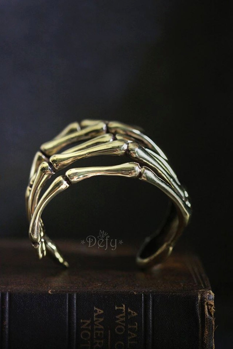 Hand Skeleton Cuff / Bracelet by Defy Cool Statement Unique Jewelry / Dark style accessories /Special design image 2