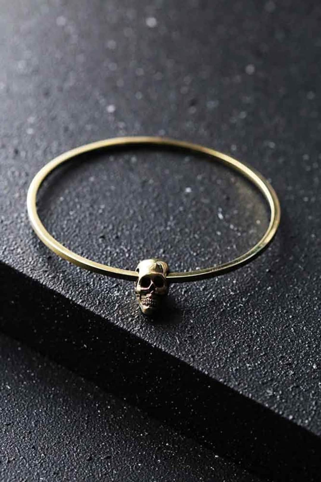 サークル & スカル バングル。/DEFY JEWELRY 限定/真鍮、ゴールド