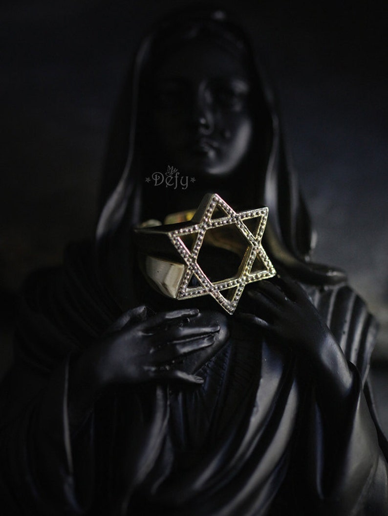 Hexagram Ring by Defy Six-pointed Geometric Star Rings Statement jewelry Accesories image 3