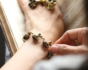 Mallard Mother Duck and Ducklings Skeleton Bracelets by Defy / Original Handmade Jewelry / Adjustable Sizes