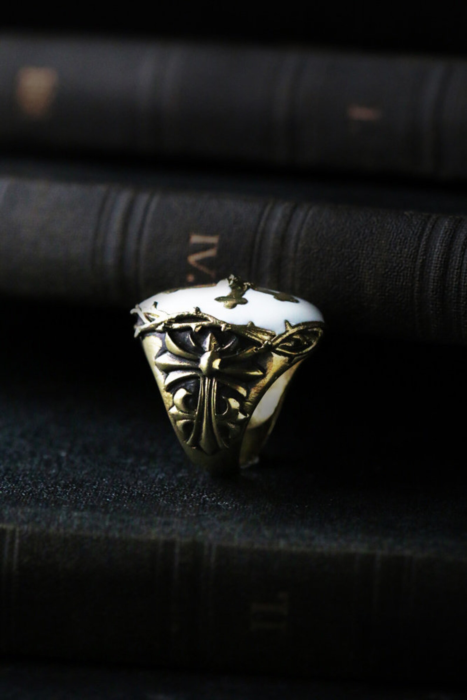 White Cross Fancy Ring main image 1