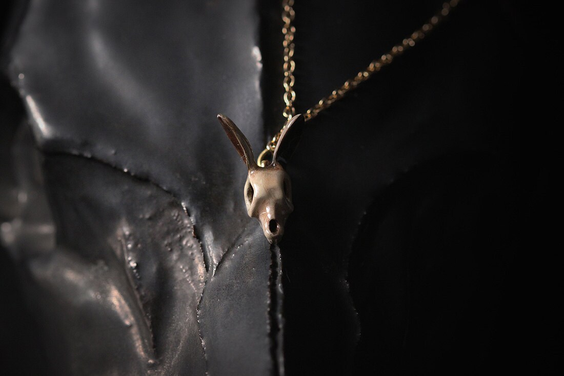 Rabbit Skull Necklace,skull Necklace,animal Necklace