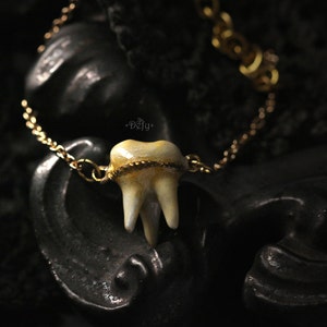 A Tooth with Three Fangs Bracelet - Hand Painted Version - Original Design and Handmade by Defy