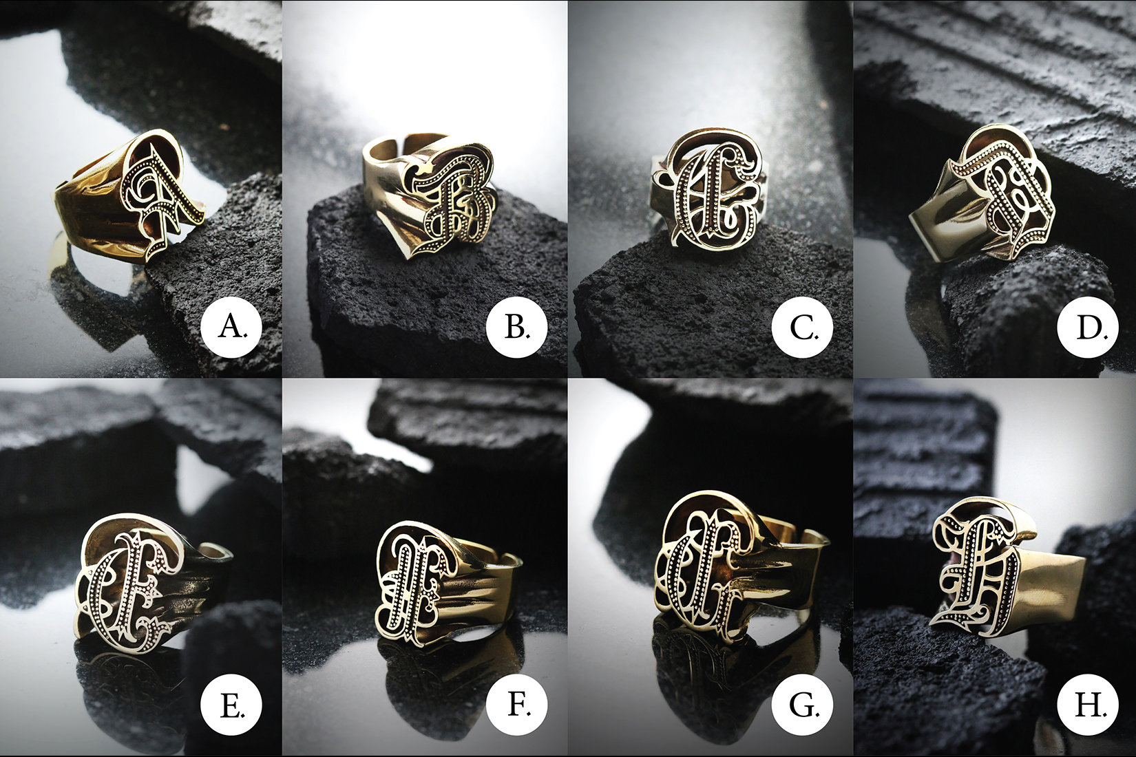Alphabet Rings Collection. Original Made and Design by DEFY JEWELRY. - Etsy
