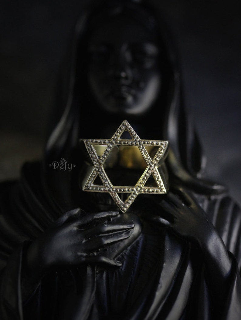 Hexagram Ring by Defy Six-pointed Geometric Star Rings Statement jewelry Accesories image 5