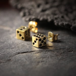 The Dice Stud Earrings original made and designed by Defy. / Unique jewelry / Dark style accessories