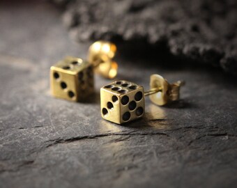 The Dice Stud Earrings original made and designed by Defy. / Unique jewelry / Dark style accessories