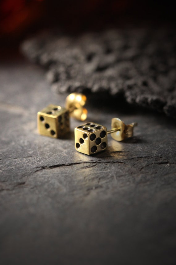 The Dice Stud Earrings original made and designed by Defy. / Etsy