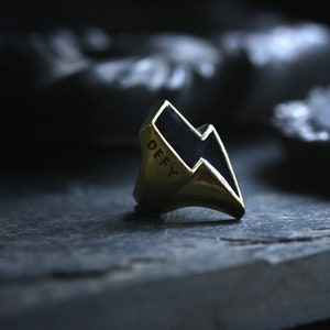 The thunderbolt ring  by Defy -  Original made and designed by Defy. / Unique jewelry / Dark style accessories /Special desi