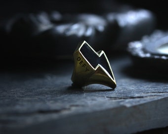 The thunderbolt ring  by Defy -  Original made and designed by Defy. / Unique jewelry / Dark style accessories /Special desi