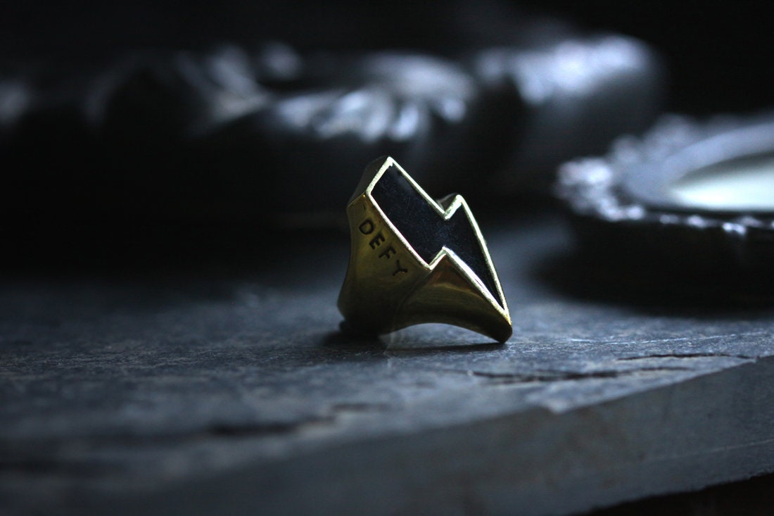 The Thunderbolt Ring by Defy Original Made and Designed by Defy. / Unique  Jewelry / Dark Style Accessories /special Desi - Etsy Hong Kong