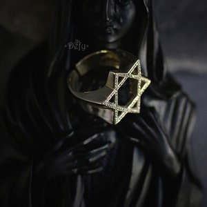 Hexagram Ring by Defy Six-pointed Geometric Star Rings Statement jewelry Accesories image 4
