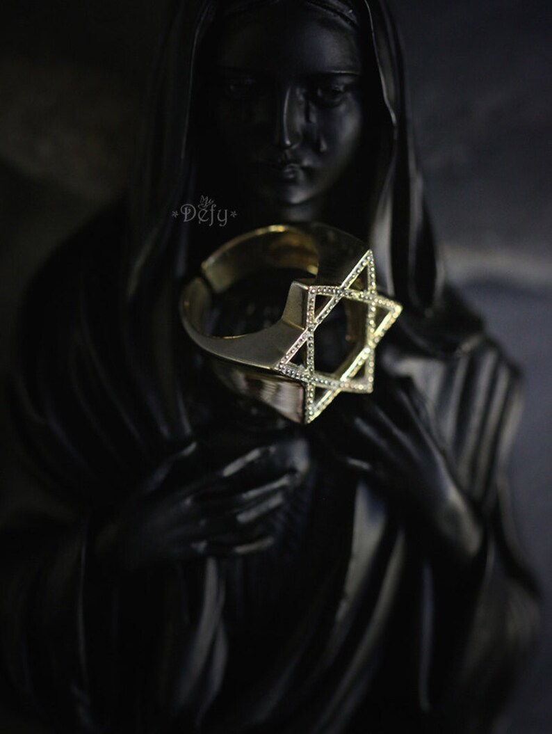 Hexagram Ring by Defy Six-pointed Geometric Star Rings Statement jewelry Accesories image 4