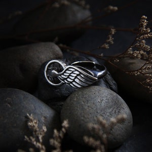 Sterling Silver. Wing and Wheel Ring by Defy / Adjustable Rings Jewelry