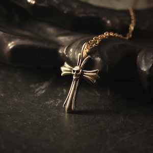 The Skull and Cross Necklace by Defy./ Unique design / Gothic and Dark style jewelry / Cross necklace