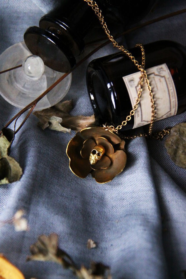 Skull Flowers Collection The Uncommon Defy Project- Skull Flower Charm Necklace no.1 Original by Defy UCBN301