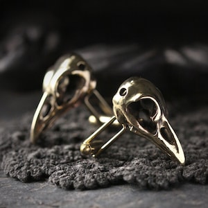 Raven Skull Cufflinks - Original made and designed by Defy / Unique jewelry / Dark style accessories /Special design